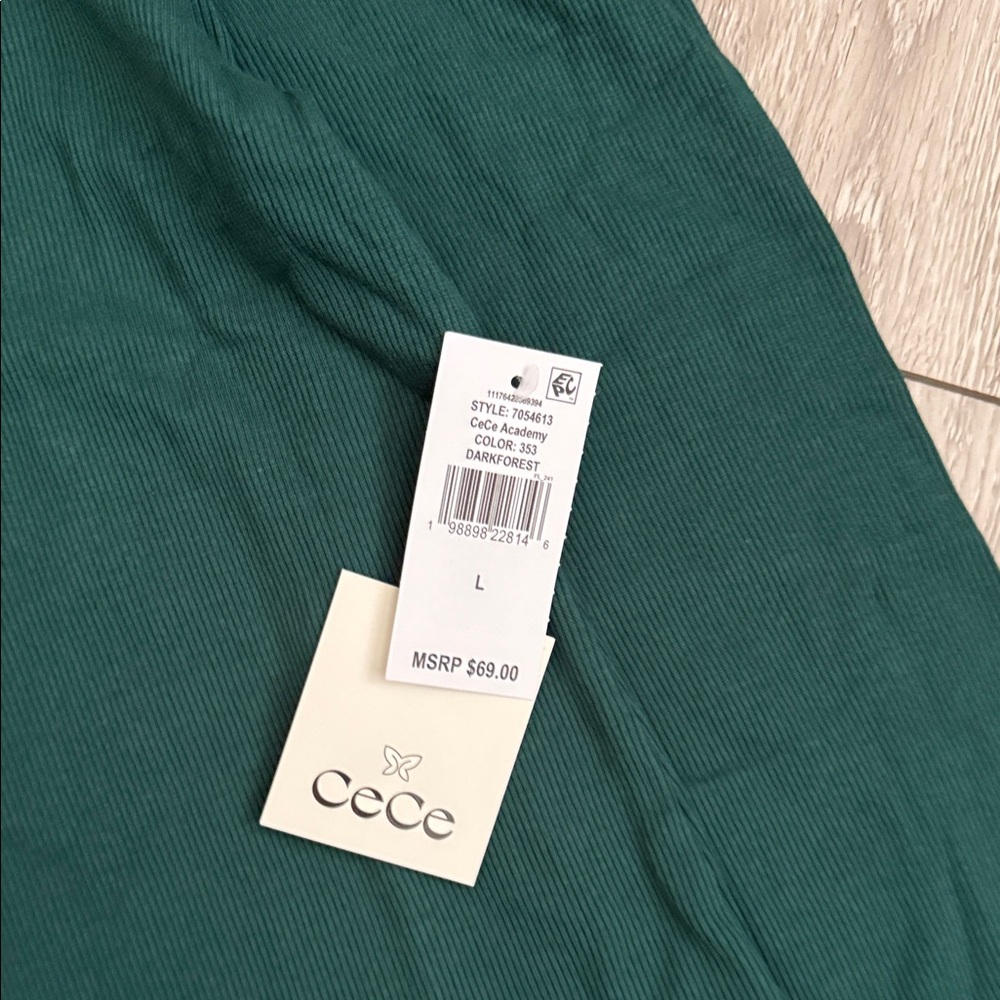 CeCe Deep Teal Puff Sleeve Turtleneck Top - Picture 3 of 4